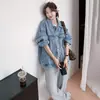 Chaqueta de mezclilla azul claro para mujer Primavera y Otoño Nuevo estilo coreano retro simple versátil casual bf moda chaqueta moderna ins