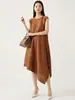 Falda de longitud media con dobladillo irregular estilo Miyake, Vestido de fiesta de verano de lujo ligero, Vestido plisado adelgazante de talla grande para el trabajo
