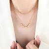 Collar Elegante de Borlas Cuadradas de Doble Capa de Venta Caliente Transfronteriza para Mujer, Acero de Titanio Nicho Reina Madre, Accesorios Versátiles, Joyería