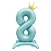Globos de Corona de Pie de 42 pulgadas Transfronterizos en Rosa, Azul y Negro Números 0-9 para Decoraciones de Cumpleaños de Niños y Niñas al por Mayor