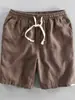 Algodão e Linho Fresco e Confortável Comércio Exterior Original Verão Masculino Respirável Linho Reto Casual Shorts Calças Cinco Pontos Tendência