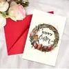 Tarjeta de Saludo de Pascua Nueva Transfronteriza con Juego de Sobres, Tarjeta de Mensaje Creativa con Elementos de Conejito, Huevo y Pascua