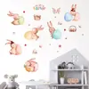 Br0045E Dibujo Animado Conejo Lindo Huevo de Pascua Estilo Ins Pascua Pegatina de Pared Autoadhesiva Decoración para Dormitorio Habitación de Estudiantes