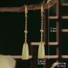 Otoño e Invierno Nuevo Estilo Chino Estilo Nacional Pendientes de Loto de Buena Suerte Geométricos de Alta Gama Versátiles Estilo de Corte Pendientes Vintage Esmaltados para Mujer