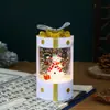 Saco de Presente Redondo de Natal Injeção de Água Interior Personagem Luzes de Vento Pequenas Caixa de Presente Luminosa Arranjo de Cena de Natal Caixa de Música de Natal
