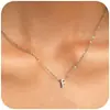 Collar Transfronterizo Amazon Nuevo Simple Perforado 26 Iniciales Collar con Colgante Pequeño Cadena para Clavícula de Mujer Joyería