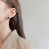 Pendientes pequeños de botón de plata 925 con pasador chapado en oro real de 14 quilates, punta de gota, perla cuadrada, estilo coreano, delicados y sencillos, para mujer