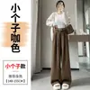 Calça de terno de lã cinza, com forro de veludo e espessada, para mulheres, estação outono e inverno, versátil, cintura alta, modelagem que afina, solta, bom caimento, comprimento até o chão, calça pantalona