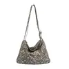 Bolso de Hombro Cruzado Estilo Coreano Leopardo Perezoso con Cordón Gran Capacidad para Viajes Diarios Bolso Tote Retro Estrella Casual Versátil