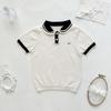 Suéter de manga corta estilo universitario para niñas de verano Suéter de manga corta estilo Miu con falda color blanco crema estilo Ballet