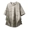 Talla Grande 8XL Verano Nuevo Estilo Juvenil Estudiante Marca de Moda Estampada Cuello Redondo Manga Corta Camiseta para Hombre Casual Transpirable Manga Media