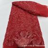 Tela de Encaje con Cuentas Hecha a Mano para Vestidos de Novia con Lentejuelas y Tubos, Popular en el Comercio Exterior