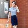 Camisa Blanca Nueva Profesional de Verano de Manga Corta Camisa para Salón de Belleza de Mujer Falda Ropa de Trabajo para Tienda de Joyería de Moda