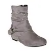 Botas femininas de outono e inverno de tamanho grande, com salto baixo, de camurça, para comércio exterior, para Amazon, Wish e lojas online independentes