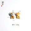 Tendencia Nacional Chapado en Oro Arena Antigua Agujero Pasante Animal Conejo Oso Pulsera de Abalorios DIY Cuerda para el Cabello Cuentas Sueltas Accesorios de Joyería
