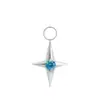 Pendientes de acero inoxidable transfronterizos, accesorios colgantes de estrella de cuatro puntas cruzada incrustada con circonita, accesorios de joyería DIY desmontables