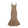 Vestido Lotus passo a passo estilo hot girl puro costas nuas cintura alta emagrecedor bainha stretch longo com alças saia para mulheres