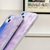 Adequado para iPhone15 caso de telefone móvel 14ProMax blooming gradiente fio de pena 13/12 simples grande furo tampa protetora fábrica 1