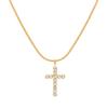 Factory Outlet Nova Moda Europeia e Americana Titanium Steel Cross Collection Ouro banhado a ouro não desbotado em Advanced Clavicle Chain Mulheres
