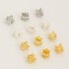 Oro cobre de 14K soporte de flores de doble cara soporte de cuentas retenedor de color espaciador de loto DIY accesorios de joyería de perlas material soporte de flores de doble capa