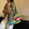 Bolsa Tote de Tricô Transfronteiriça Nova Moda Outono 2026 para Mulheres, Design Fofo de Peixinho, Bolsa de Ombro Grande Capacidade