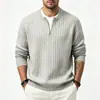 Comercio Exterior 2026 Otoño e Invierno Nuevo Estilo Europeo y Americano Suéter de Punto con Cremallera y Rayas Verticales para Hombre Suéter Casual para Hombre