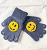 Luvas de Inverno para Bebê Estilo Ins Coreano Luvas de Cinco Dedos para Bebê Alta Elasticidade Quentes Luvas com Dedos de Smiley 3-8 Anos