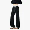 Otoño 2026 Nuevo Estilo Pantalones Deportivos de Costilla con Cintura Contraste de Color sin Sombra y Ligeramente Acampanados M-5XL HK26861-TeP32
