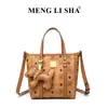 2026 Bolso de Cubo Portátil Estilo Coreano Retro Estampado, Bolso de Hombro Versátil de Gran Capacidad, Bolso Cruzado de Cesta