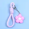 Colgante de Taza de Agua de Goma Suave de PVC Colgante de Flor Colorida Dopamina Llavero DIY Adorno de Flor Pequeña