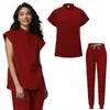 Novo Conjunto de Roupa Cirúrgica de Manga Curta para o Verão, Jaleco Cirúrgico sem Manga, Uniforme de Trabalho para Doutor de Salão de Beleza, Conjunto de Roupa Cirúrgica Médica