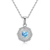 Collar de Plata de Ley S925 para Mujer Colgante de Citrino Natural Granate de Alta Gama Cadena de Clavícula de Moda Suministro Transfronterizo