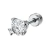Aretes de Acero Inoxidable con Diseño de Nicho, Aretes de Zirconia de Cisne Pequeño, Tornillos para Cartílago Auricular, Piercing Corporal, Joyería Transfronteriza