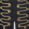 Vestido Militar Palaciano Masculino Preto com Zíper Dourado Incrustado Dj Mu