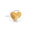 Anillo Grande Exagerado Nuevo Europeo y Americano Anillo con Forma de Corazón Diseño de Nicho Acero Inoxidable Chapado en Oro de 18K Anillo Redondo Abierto