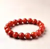Pulsera de Ágata Roja del Sur para Mujer, Pulsera de Cuentas de Agata Roja de Yunnan Baoshan Tipo Antiguo de Carne Completa, Jade Rojo Natural, Cuentas de Buda del Año de Nacimiento del Hombre