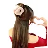 Pinza para el Cabello de Peluche con Forma de Corazón para Otoño e Invierno, Pinza para el Cabello para Mujeres, Pinza Tiburón Peluda de Alta Gama 1