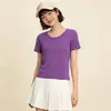 Nueva Camisa de Mujer de Verano 2026 Simple de Alta Elasticidad, Camiseta de Manga Corta de Color Sólido, Estilo Básico Versátil Simple para el Viaje Diario