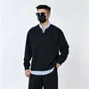 Novedad de Otoño para Hombre Nuevo Elite Versátil Simple Moderno Cuello Redondo Falso Dos Piezas Rayas Patchwork Manga Larga Sudadera con Capucha