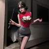 Atuendo Sexy de Camarera Estilo Abstinencia, Secretary Ol, Uniforme Revelador de Pecho Desgarrable, Lencería Seductiva para Coquetear, Lencería Erótica Ajustada al Cuerpo