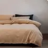 Conjunto de Quatro Peças de Veludo Cor Pura Outono e Inverno Acolchoado Quente Pelo Curto Veludo Leite Coral Flanela Cobertura de Colcha Escovada Lençóis