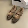Zapatos Mary Jane de Tacón Grueso para Mujer, Nuevo Estilo Francés Invierno 2025 Zapatos de Fiesta con Piel, Ropa de Abrigo para Mujer, Zapatos de Salón de Tacón Alto de Hada Forrados de Polar