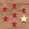 Polvo de Cebolleta DIY Joyería de Aleación Accesorios Pequeños Dorado KC Esmalte Goteo de Aceite Encanto Corazón de Amor Estrella de Cinco Puntas Luna Colgante con Brillo