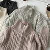 Cardigã de Malha Casual Simples Versátil Estilo Coreano com Gola Meia-Alta e Zíper para Mulheres, Blusa Casual Solta Versátil, Retrô
