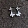 Nuevos Pendientes de Mariposa de Celebridad de Internet Estilo Hong Kong de Moda, Pendientes Elegantes y Sencillos, Pequeños, Personalizados y de Alta Gama