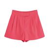 Comercio Exterior Ropa de Mujer Estilo Moda Europea y Americana Mezcla de Lino Chaleco de Doble Botonadura 3739391 Conjunto de Shorts Casual