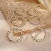 Pendientes de Acero Inoxidable Plateado Retro Geométricos de Alta Gama Populares Transfronterizos Europeos y Americanos para Mujer, Pendientes de Lujo Ligero Estilo Francés al por Mayor