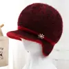 Chapéu de Inverno para Mulheres de Meia-Idade e Idosas Vovó Mãe Pessoa Idosa Chapéu Quente Veludo Extra Proteção Contra Frio Lã Chapéu de Tricô para Senhora Idosa