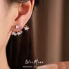 Pendientes asimétricos de aguja de plata y circón con forma de estrella, multi-uso, únicos y de moda, de estilo nicho con un toque de lujo ligero y alta gama