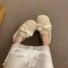 Zapatos planos peludos con lazo estilo hada, nueva colección otoño/invierno 2026, slip-on de peluche, cálidos y forrados de felpa, versátiles zapatos de algodón